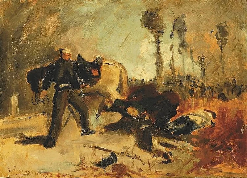 Schizzo di una scena di battaglia - attribuito